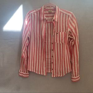 Hollister Striped Button Down Shirt, Size M